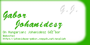 gabor johanidesz business card